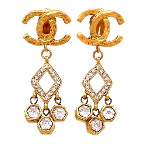 classic earrings chanel|vintage chanel earrings for sale.